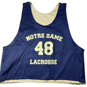 Notre Dame Reversible Lacrosse Practice Jersey Pinny Bib #48 Mesh Tank Retro OS